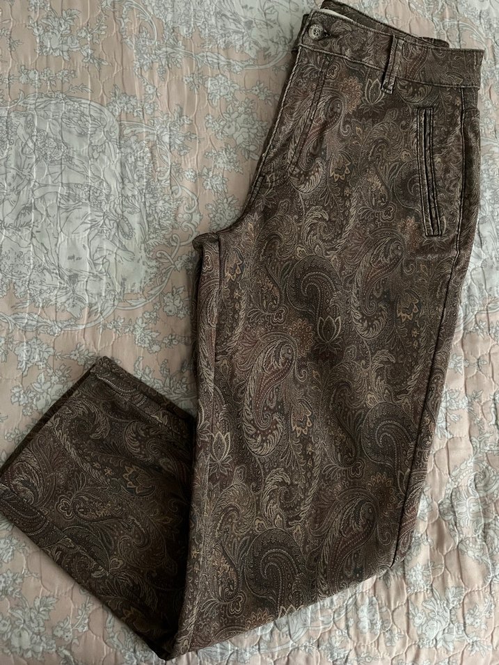 Bohem Desenli Midi Kadın Kumaş Pantolon - Görsel 2