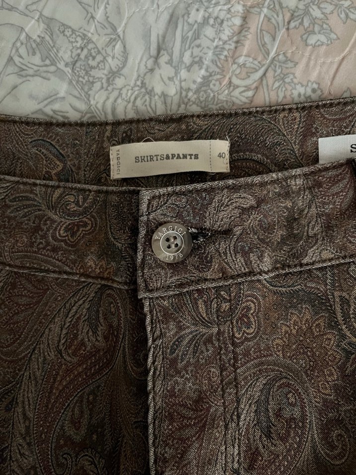 Bohem Desenli Midi Kadın Kumaş Pantolon - Görsel 3