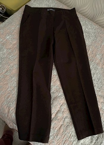 Kahverengi Kadın Kumaş Pantolon Midi Boy - Görsel 3