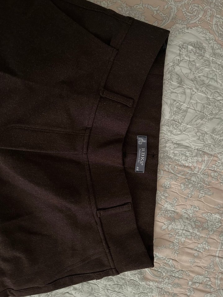 Kahverengi Kadın Kumaş Pantolon Midi Boy - Görsel 2