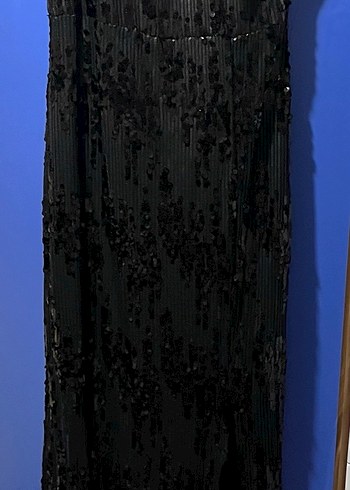 Siyah Pilili Uzun Gotik Kadın Abiye Elbise - Görsel 2