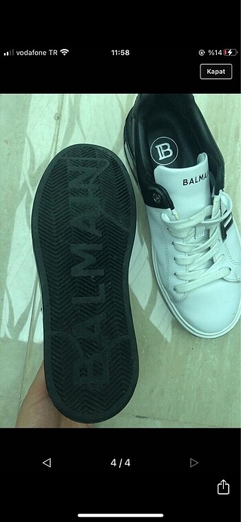38 Beden beyaz Renk Balmain ayakkabı