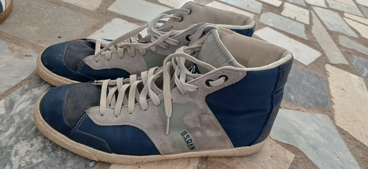 G.S.RAW Gri Denim Erkek Sneaker - Görsel 2