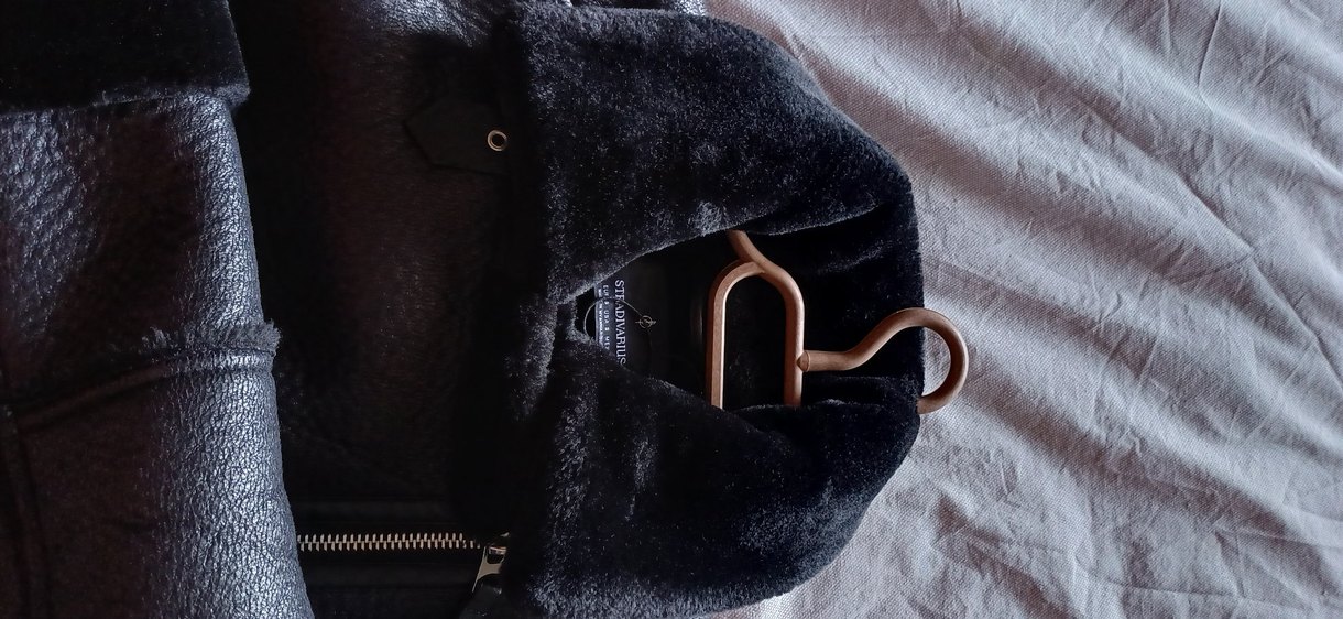 Siyah Deri Kadın Biker Kaban - Görsel 4