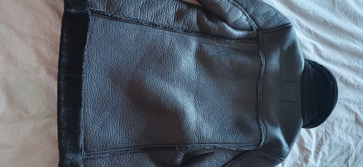 Siyah Deri Kadın Biker Kaban - Görsel 5