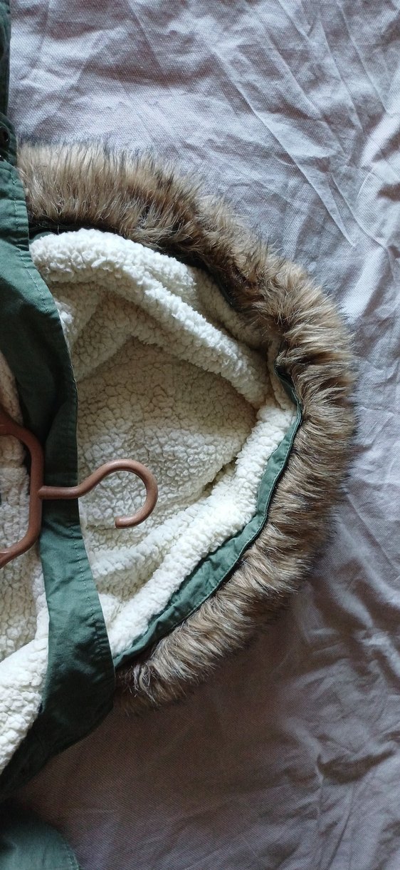 Gap Kürklü Yeşil Midi Kadın Parka - Görsel 4