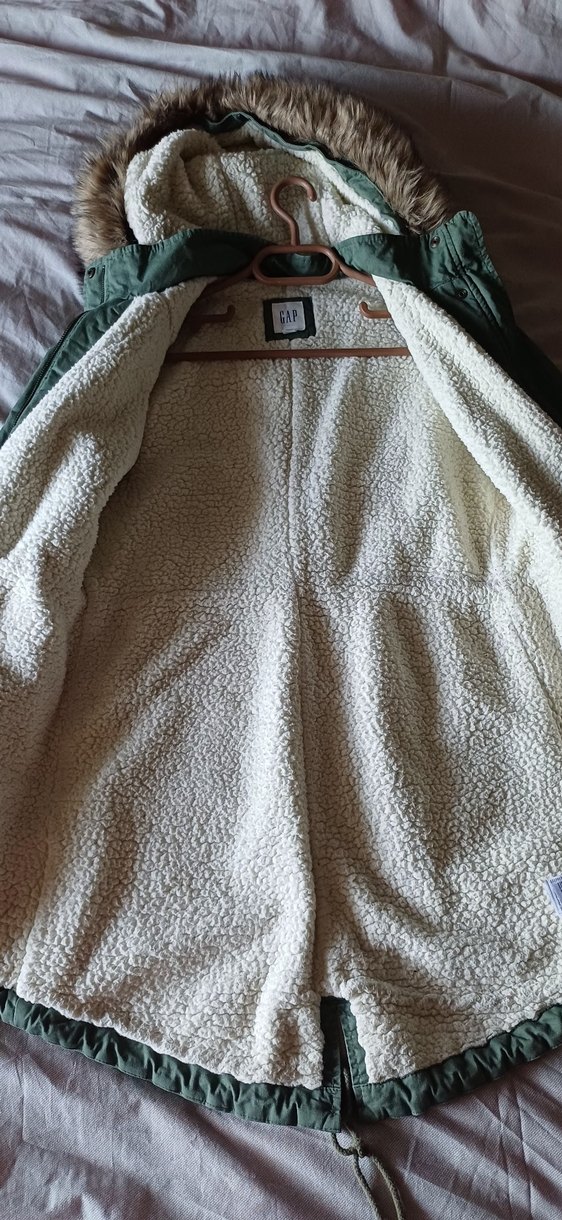 Gap Kürklü Yeşil Midi Kadın Parka - Görsel 2