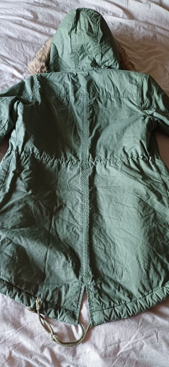 Gap Kürklü Yeşil Midi Kadın Parka - Görsel 5