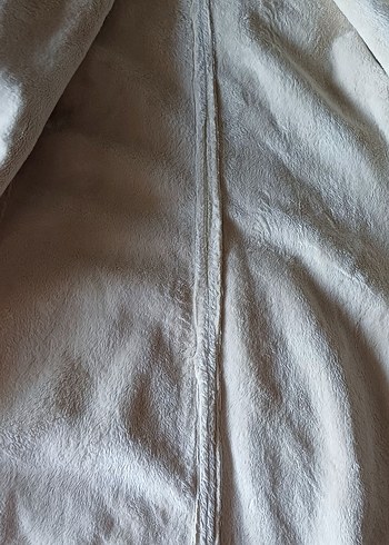 Düğmeli Beyaz Midi Yün Kadife Kadın Kaban - Görsel 3