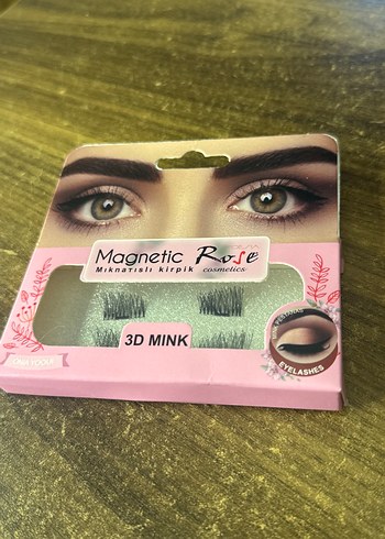 Manyetik Gül 3D Mink Kirpik - Pastel Pembe - Görsel 2