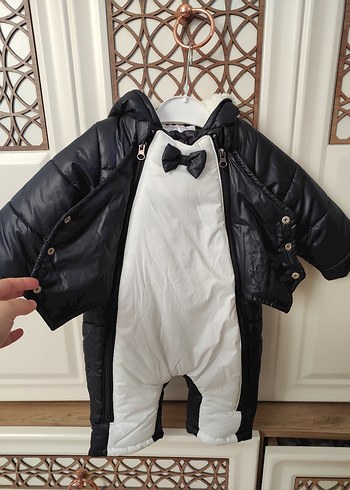 Tokalı Siyah-Beyaz Bebek Tulumu - Görsel 3