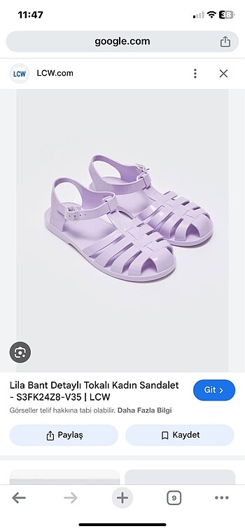 Kadın lila sandalet