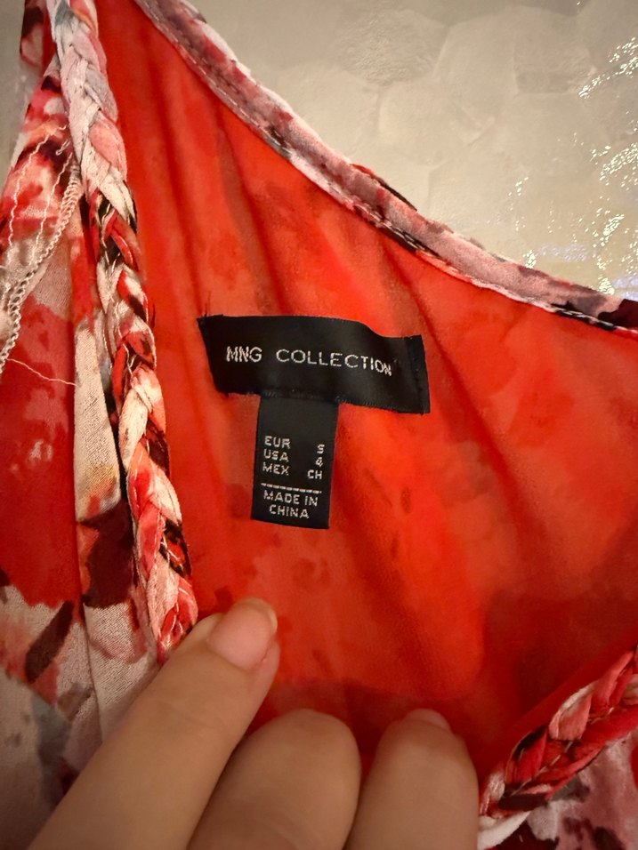 Kırmızı Desenli Mini Bohem Elbise - Görsel 2