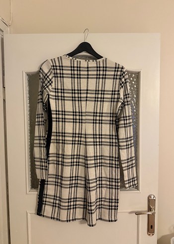 Uzun Kollu Ekose Midi Elbise - Görsel 4