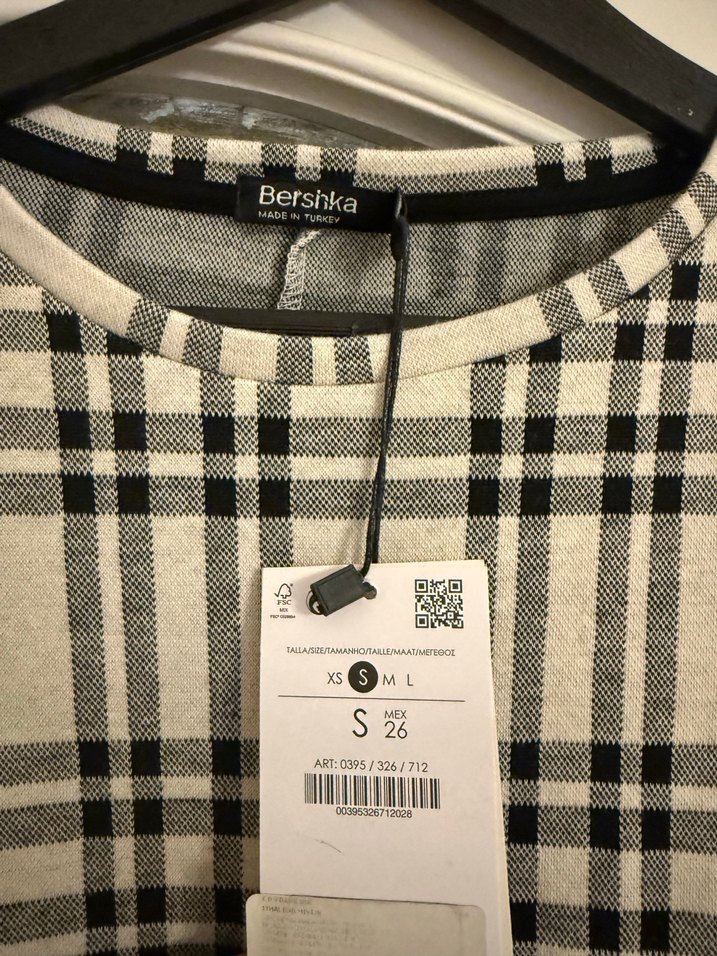 Uzun Kollu Ekose Midi Elbise - Görsel 3