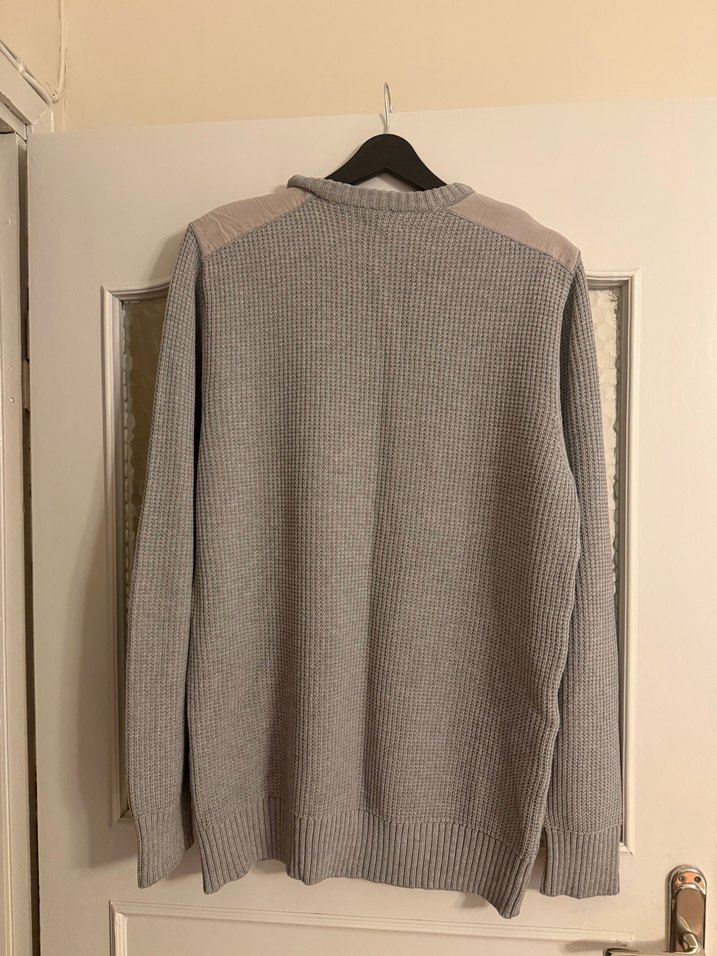 Gri Örgü Erkek Triko Kazak - Görsel 3