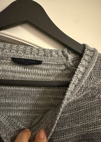 Gri Örgü Kadın Triko Kazak - Görsel 2