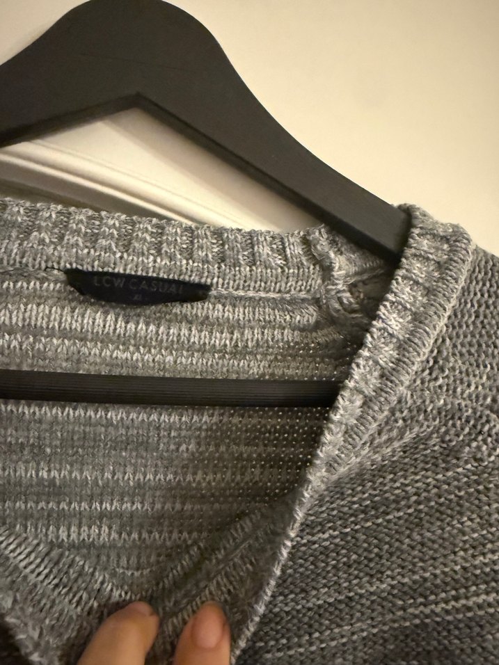 Gri Örgü Kadın Triko Kazak - Görsel 2