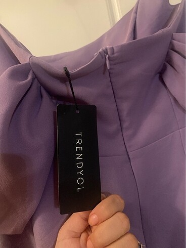 Lila renk elbise - Görsel 5