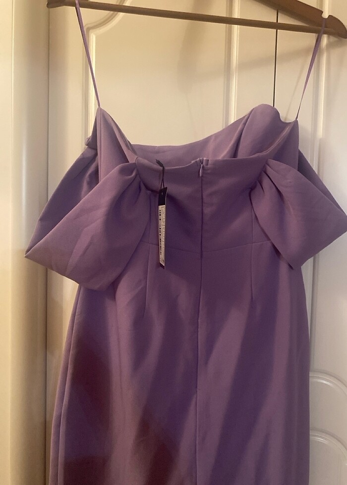 Lila renk elbise - Görsel 3