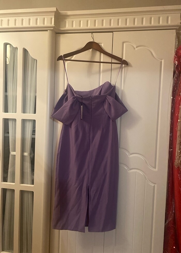Lila renk elbise - Görsel 2