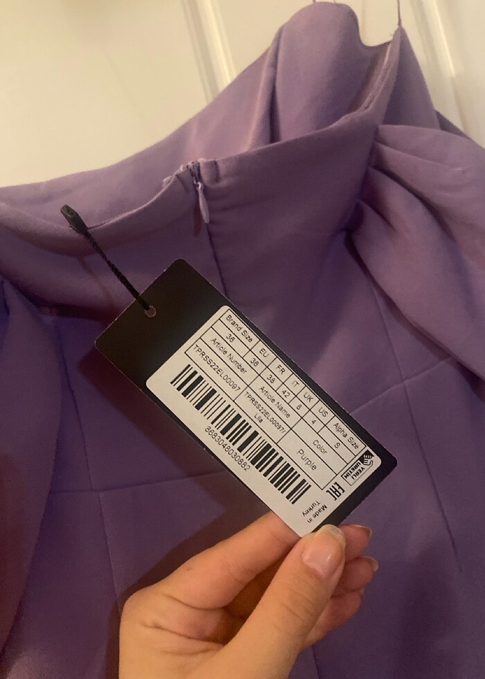 Lila renk elbise - Görsel 4