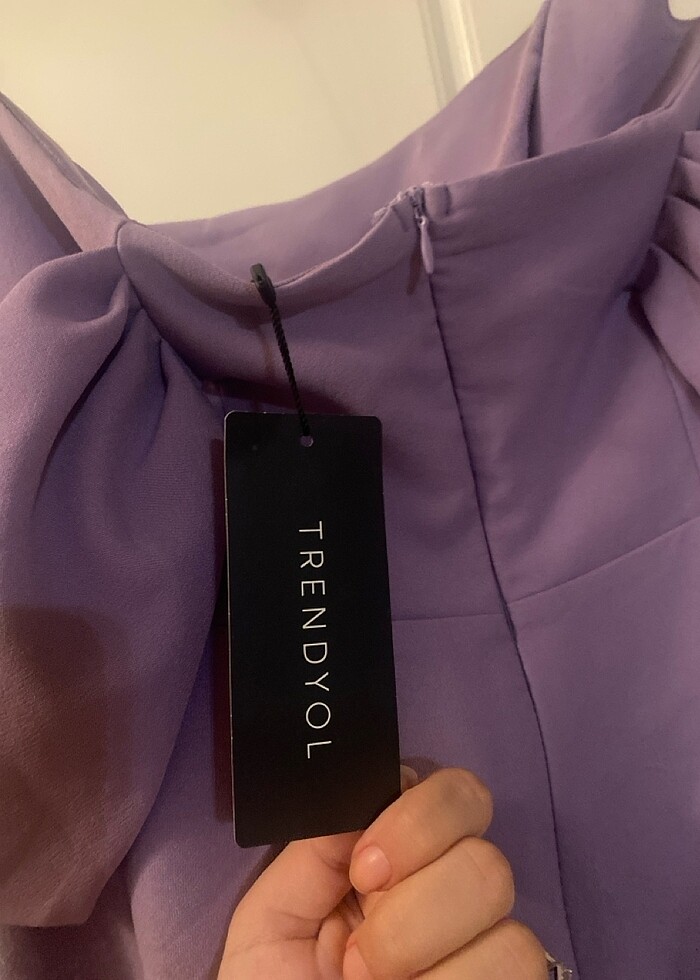 Lila renk elbise - Görsel 5