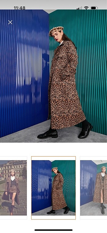 Leopar desenli trençkot