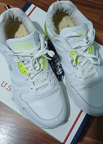 Beyaz U.S. Polo Assn. Dolgu Topuklu Spor Ayakkabı