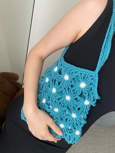 Çiçek motifli Çanta - Görsel 5