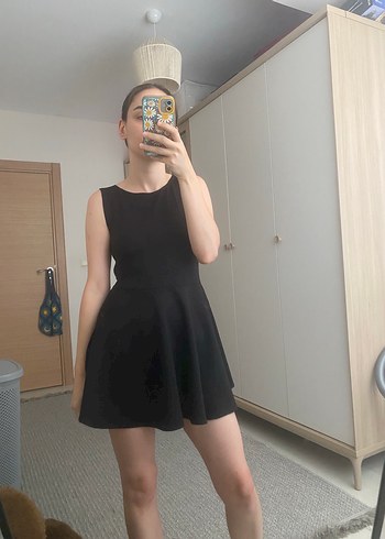 Quzu Siyah Straplez Mini Elbise