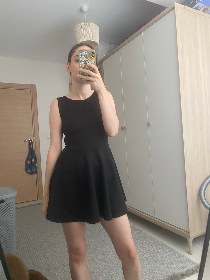 Siyah Straplez Mini Elbise - Görsel 2