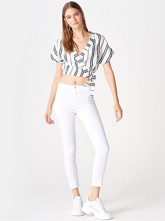 Dilvin beyaz skinny jean