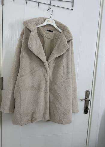 Krem Kürklü Midi Kadın Kaban - Görsel 5