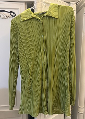 Yeşil Pilili Uzun Kadınsaten takım - Görsel 5