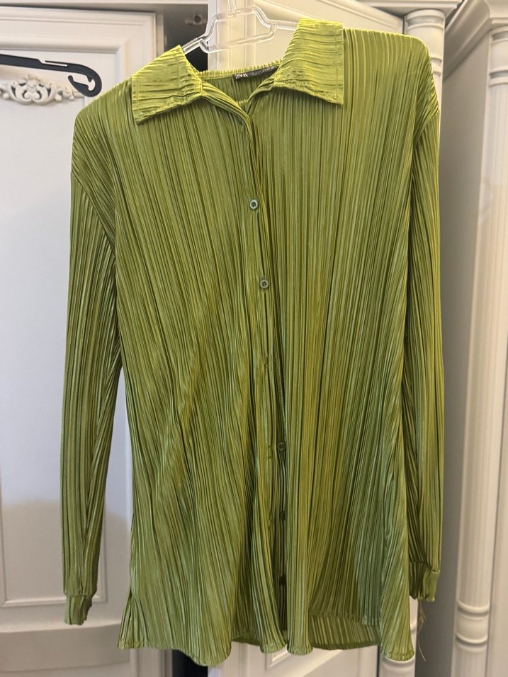 Yeşil Pilili Uzun Kadınsaten takım - Görsel 5