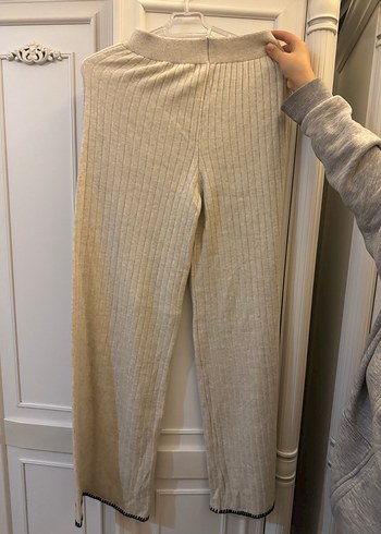 Bej Triko Kadın Kazak, Salaş Kesim, Uzun Kollu takım - Görsel 4