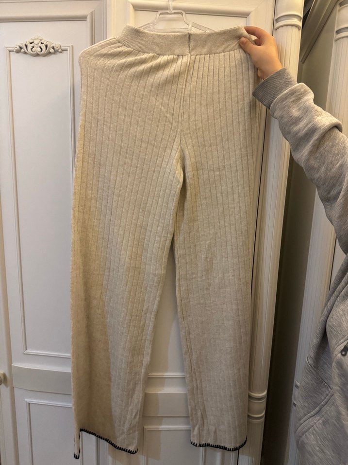 Bej Triko Kadın Kazak, Salaş Kesim, Uzun Kollu takım - Görsel 4