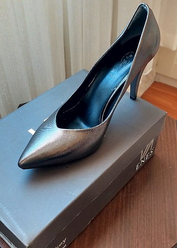 Kahverengi Deri Stiletto Topuklu Kadın Ayakkabı - Görsel 5