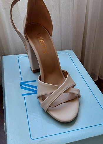 Bej Kadın Topuklu Sandalet - Görsel 3