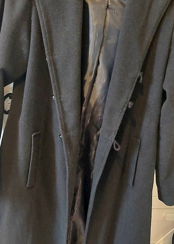 Siyah Kadın Uzun Kaban - Görsel 4