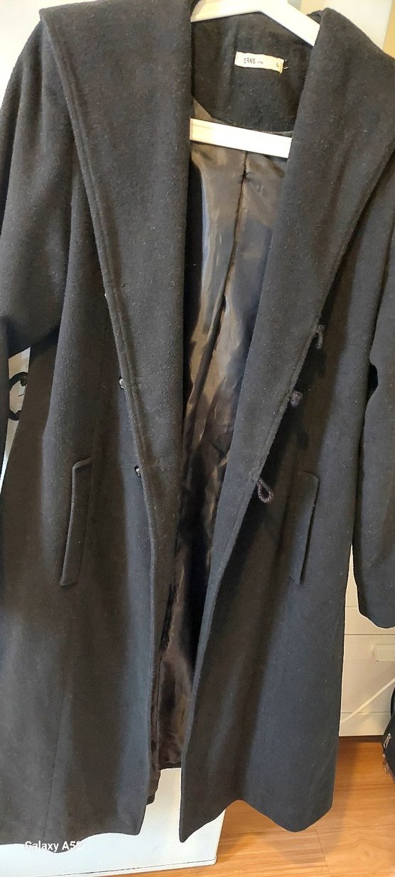 Siyah Kadın Uzun Kaban - Görsel 4