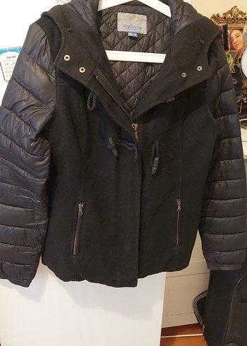 Siyah Deri Kadın Biker Ceket - Görsel 4