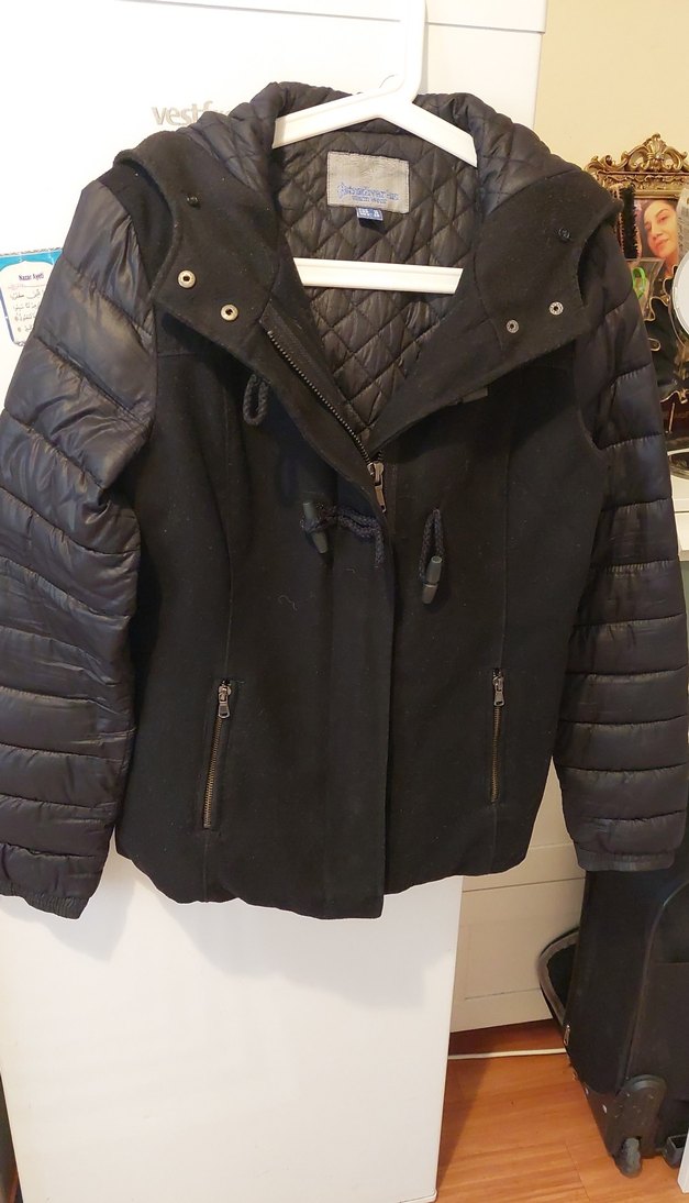 Siyah Deri Kadın Biker Ceket - Görsel 4