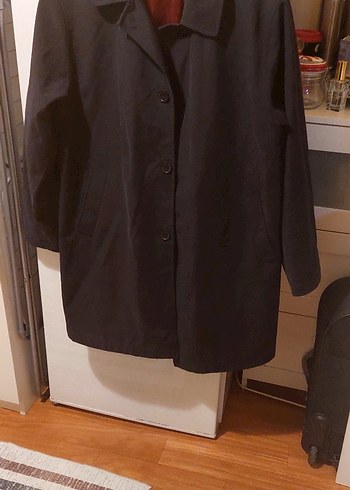 Siyah Düğmeli erkek Midi Kaban - Görsel 3