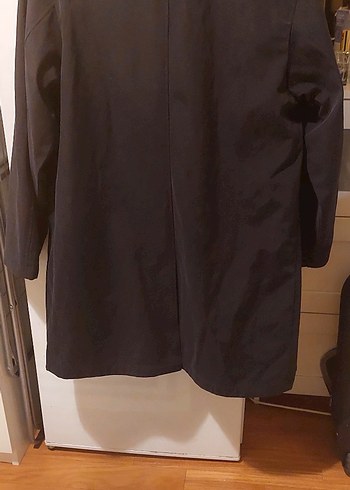 Siyah Düğmeli erkek Midi Kaban - Görsel 4