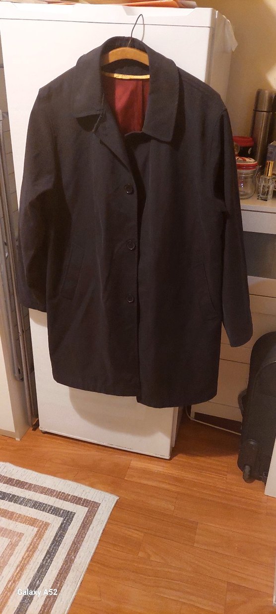 Siyah Düğmeli erkek Midi Kaban - Görsel 3