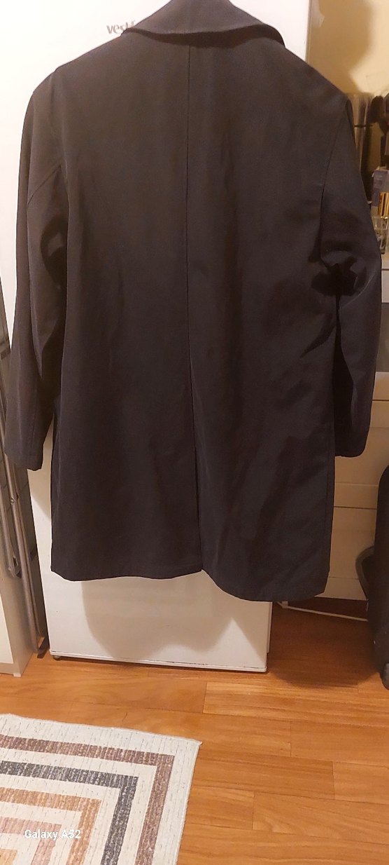 Siyah Düğmeli erkek Midi Kaban - Görsel 4