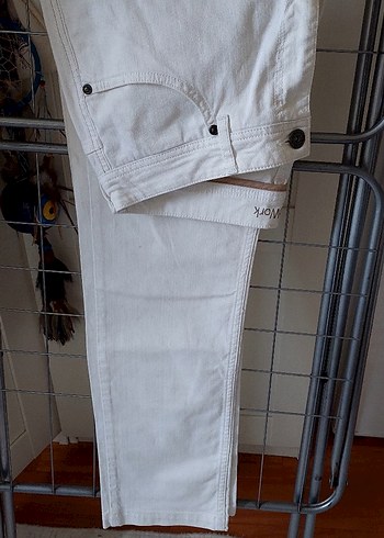 NetWork Beyaz Pamuklu Rahat Kesim erkek Pantolon - Görsel 5