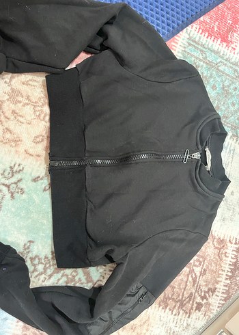 Siyah Fermuarlı Kadın Spor Ceket